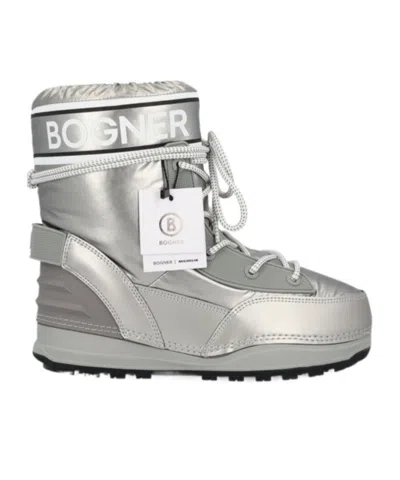 Bogner Thick Soled Snow Boots In Silver