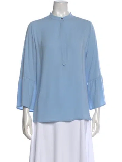 Pre-owned Bogner Three-quarter Sleeve Blouse In Blue