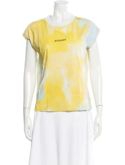 Pre-owned Bogner Tie-dye Print Crew Neck T-shirt In Yellow