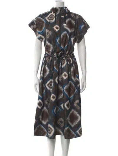Pre-owned Bogner Tie-dye Print Midi Length Dress In Gray
