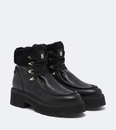Bogner Turin Leather Lace-up Boots In Black
