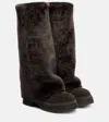 Bogner Turin Shearling And Suede Boots In Brown