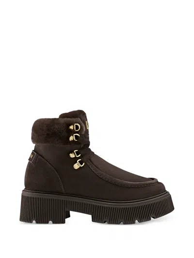 Bogner Turin Wool-trim Platform Ankle Boots In Brown