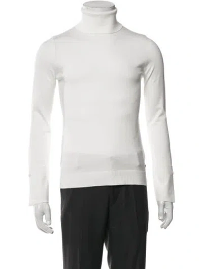 Pre-owned Bogner Turtleneck Long Sleeve Pullover In White