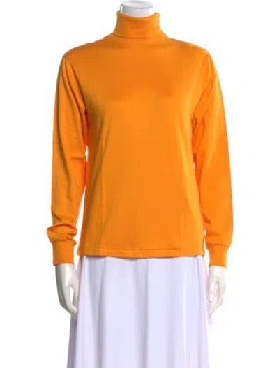 Pre-owned Bogner Turtleneck Long Sleeve Sweatshirt In Orange