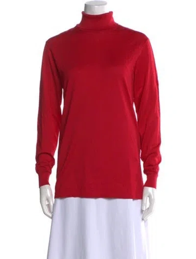 Pre-owned Bogner Turtleneck Long Sleeve Sweatshirt In Red