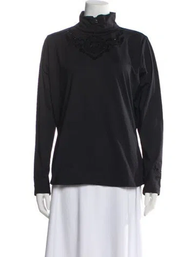 Pre-owned Bogner Turtleneck Long Sleeve Top In Black
