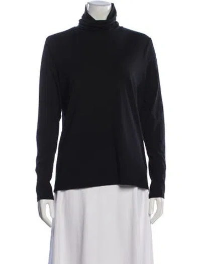 Pre-owned Bogner Turtleneck Long Sleeve Top In Blue