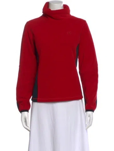 Pre-owned Bogner Turtleneck Long Sleeve Top In Red