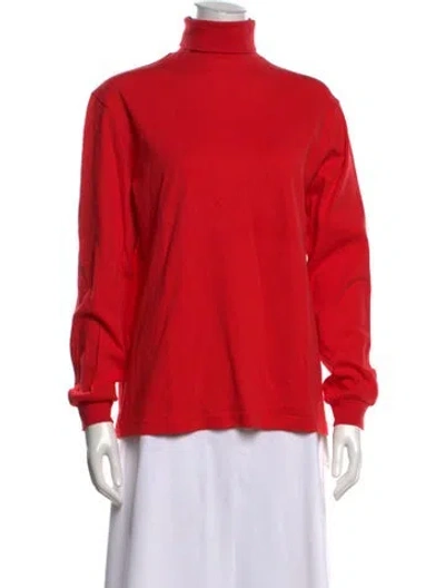 Pre-owned Bogner Turtleneck Long Sleeve Top In Red