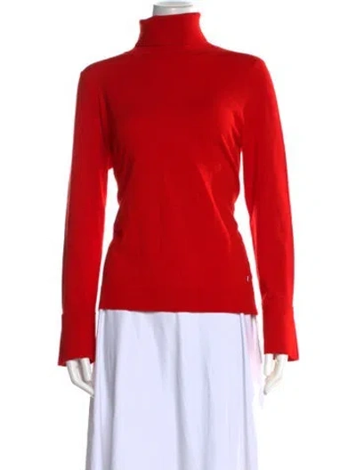 Pre-owned Bogner Turtleneck Long Sleeve Top In Red