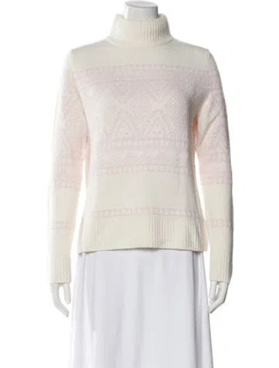 Pre-owned Bogner Turtleneck Sweater In White