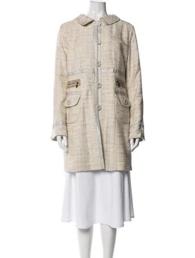 Pre-owned Bogner Tweed Pattern Coat In Neutrals