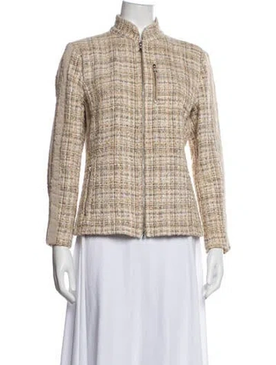 Pre-owned Bogner Tweed Pattern Jacket In Neutrals