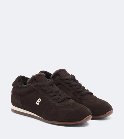 Bogner Valencia Shearling-lined Suede Sneakers In Brown