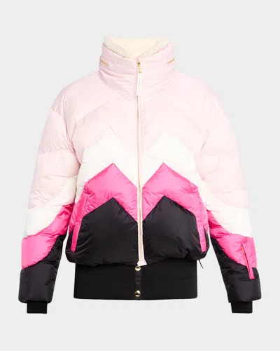 Bogner Vanja Quilted Down Ski Jacket In Rose Touch
