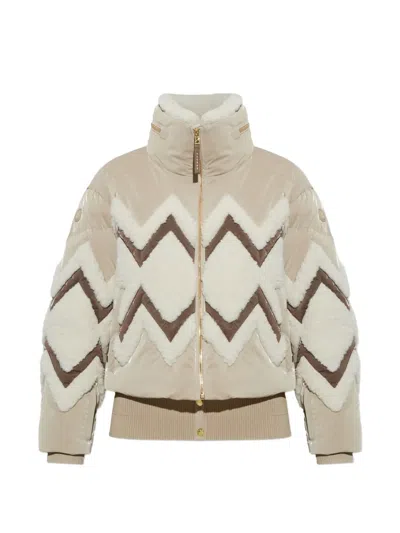 Bogner Vaya D Shearling-trimmed Down Jacket In Neutral