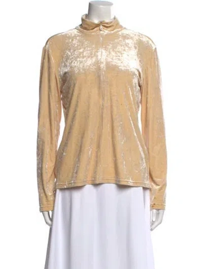 Pre-owned Bogner Velvet Mock Neck Sweatshirt In Neutral