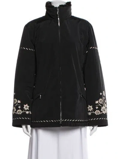 Pre-owned Bogner Vintage Floral Print Jacket In Black