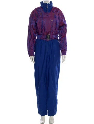 Pre-owned Bogner Vintage Graphic Print Jumpsuit In Blue