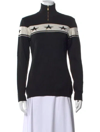 Pre-owned Bogner Vintage Graphic Print Sweater In Black