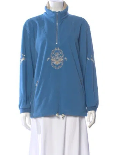 Pre-owned Bogner Vintage Mock Neck Sweatshirt In Blue