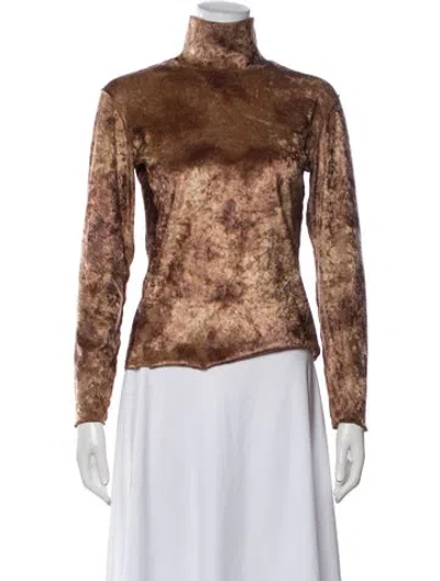 Pre-owned Bogner Vintage Velour Top In Brown