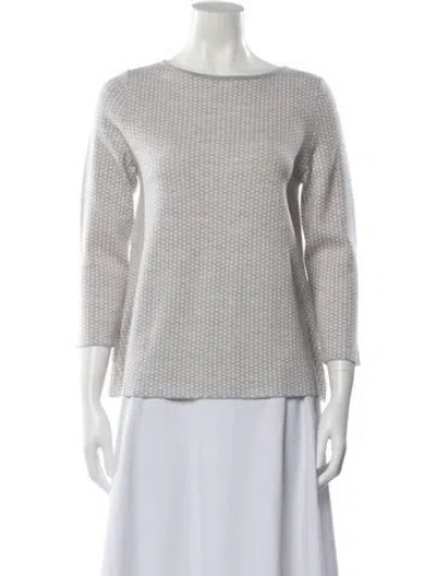 Pre-owned Bogner Virgin Wool Bateau Neckline Sweater In Gray