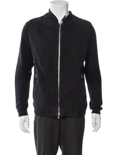 Pre-owned Bogner Virgin Wool Bomber Jacket In Blue