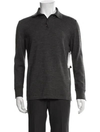 Pre-owned Bogner Virgin Wool Collar Polo Shirt In Gray