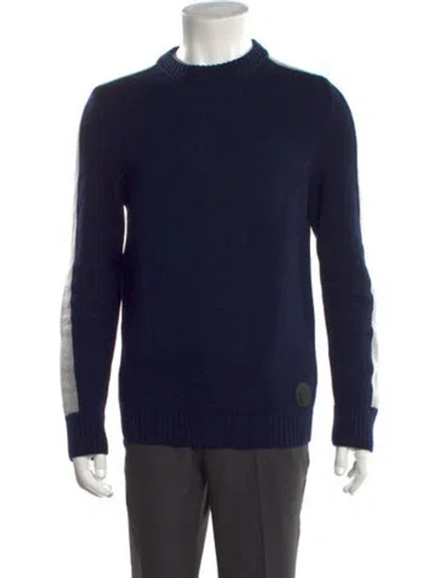 Pre-owned Bogner Virgin Wool Colorblock Pattern Pullover In Blue