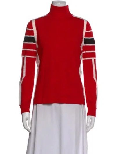 Pre-owned Bogner Virgin Wool Colorblock Pattern Sweater In Red