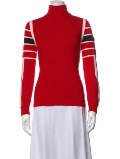 Pre-owned Bogner Virgin Wool Colorblock Pattern Sweater In Red