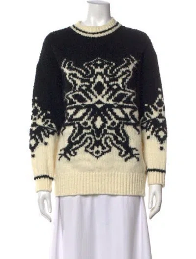 Pre-owned Bogner Virgin Wool Graphic Print Sweater In Neutrals