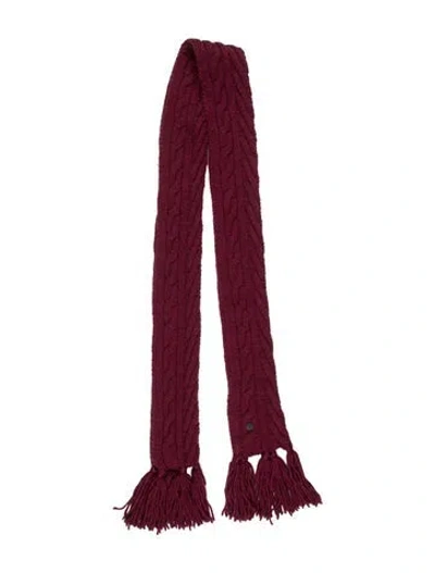 Pre-owned Bogner Virgin Wool Hat & Scarf Set In Burgundy