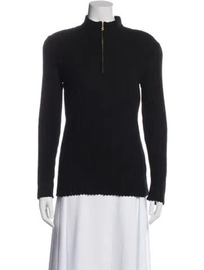 Pre-owned Bogner Virgin Wool Mock Neck Sweater In Blue