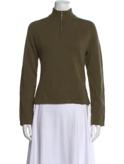 Pre-owned Bogner Virgin Wool Mock Neck Sweater In Green