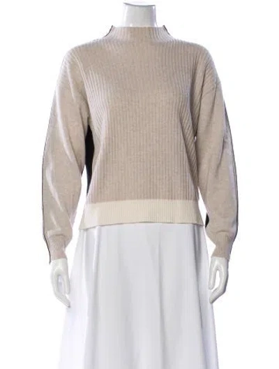 Pre-owned Bogner Virgin Wool Mock Neck Sweater In Neutral