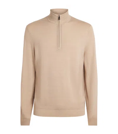 Bogner Virgin Wool Ouri Quarter-zip Sweater In Neutral