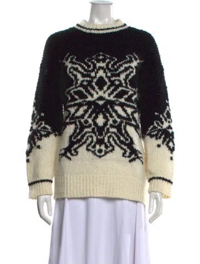 Pre-owned Bogner Virgin Wool Patterned Sweater In Black