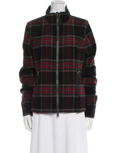 Pre-owned Bogner Virgin Wool Plaid Print Jacket In Black