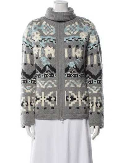 Pre-owned Bogner Virgin Wool Printed Sweater In Multi
