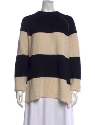 Pre-owned Bogner Virgin Wool Striped Sweater In Black/neutrals