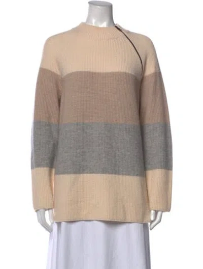 Pre-owned Bogner Virgin Wool Striped Sweater In Neutrals