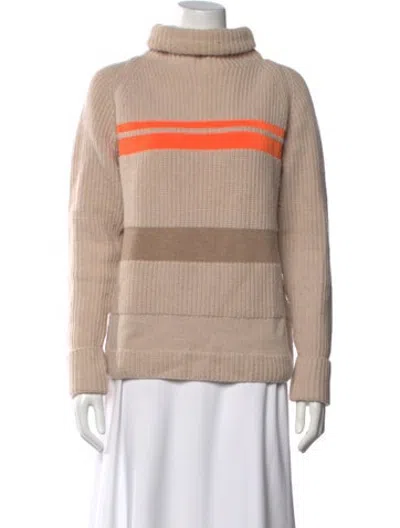 Pre-owned Bogner Virgin Wool Striped Sweater In Neutrals