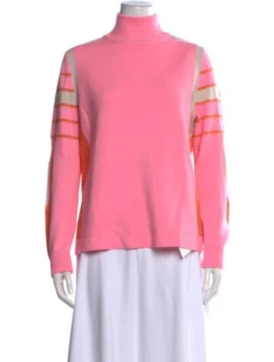 Pre-owned Bogner Virgin Wool Striped Sweater In Pink