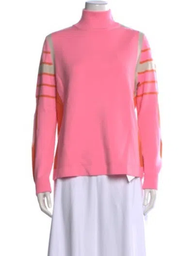 Pre-owned Bogner Virgin Wool Striped Sweater In Pink
