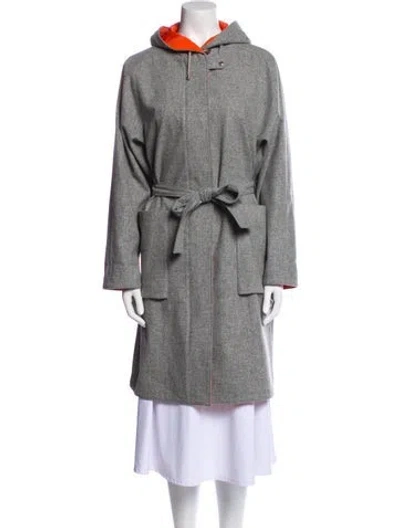 Pre-owned Bogner Virgin Wool Trench Coat In Gray