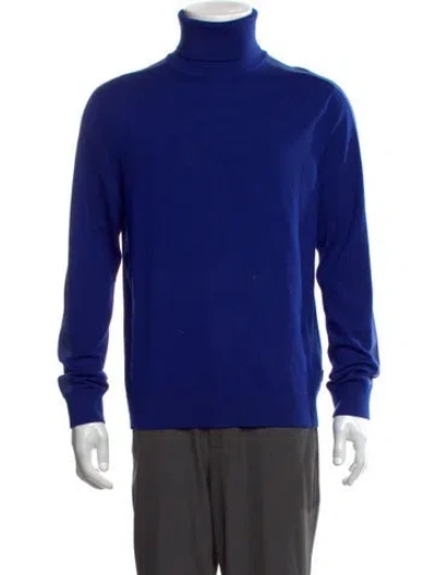 Pre-owned Bogner Virgin Wool Turtleneck Pullover In Blue