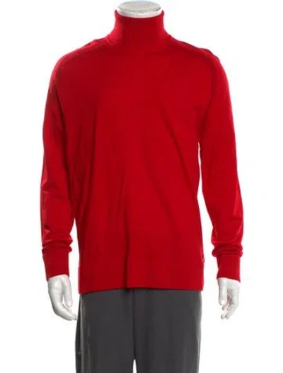 Pre-owned Bogner Virgin Wool Turtleneck Pullover In Red